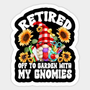 Retirement Teacher Gnome For Women Retired Teacher Sticker